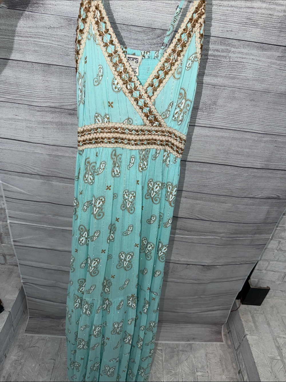 Sky Blue Embroidered Maxi Dress - Unbranded - Picture 5 of 8